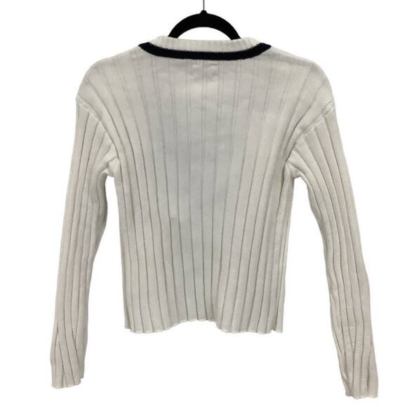 Faherty Game Set Cricket Sweater White Organic Cotton Cashmere Blend Size Small - Picture 7 of 12